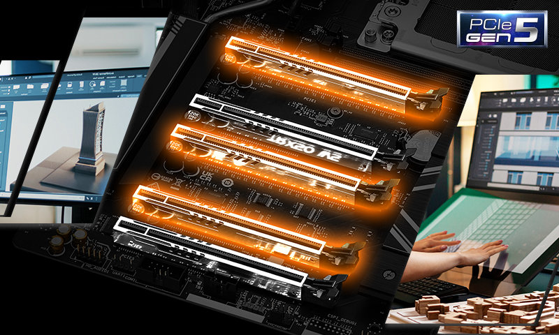 3 x PCIe Gen5 x16(TRX50)